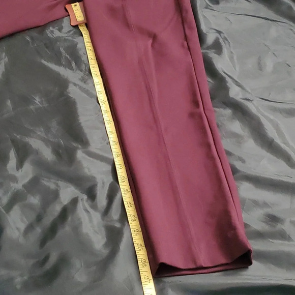 Like New Chico's Womens Stretch Pants Burgundy with Gold Accents Stretch Waist - Picture 6 of 11